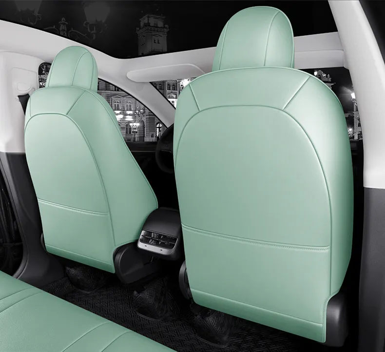 Autozubehör Sitzbezug Für Tesla Modell Y / S Dauerhafte Hochwertige Leder  Universal Fünf Sitze Set Kissen Einschließlich Vorder Und Hinterdeckungen  Voll Bedecktes Design Grün Von 244,34 €