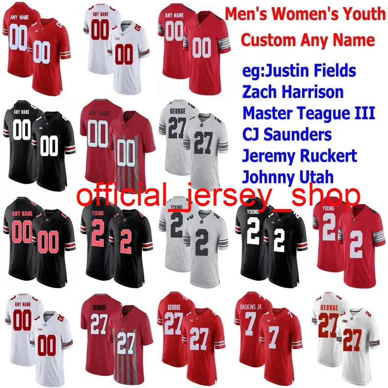 Ohio State Buckeyes Jerseys Ronnie Hickman Jersey Chris Olave KJ Hill Jr. Garrett Wilson Fuller College Football Jerseys Custom Steek