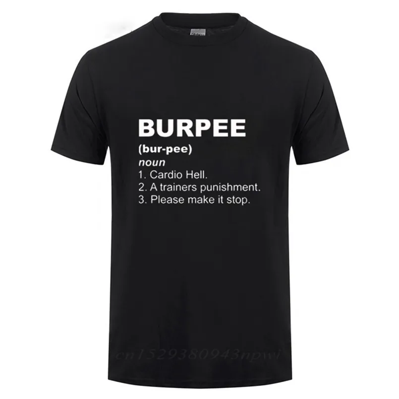 Biuro Biurpee Definicja T Shirt Zabawne Prezent Urodzinowy Dla Mężczyzn Streetwear Loose Cotton T-shirt CrossFit Trening Odzież 210714