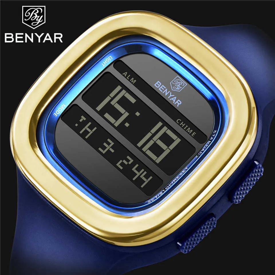 BENYAR 8001 Męskie zegarki Luksusowe Cyfrowe Wodoodporne Sport Elektroniczny Watch Casual Men Business Wristwatches Relogio Masculino G1022