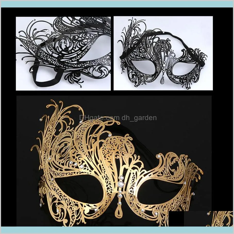 Masker festliga hem trädgård kvinnor järn halloween metall diamant phoenix halv ansikte cosplay mask party leverans 4styles rra2334 droppe delive