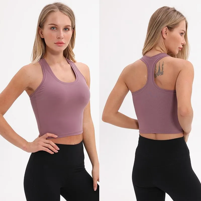 Camicia da yoga Sport T Abbigliamento sportivo Canotta Athletic Racer Back Crop Gym Top Donna Fitness Quick Dry Running Vest Workout Jersey Outfit