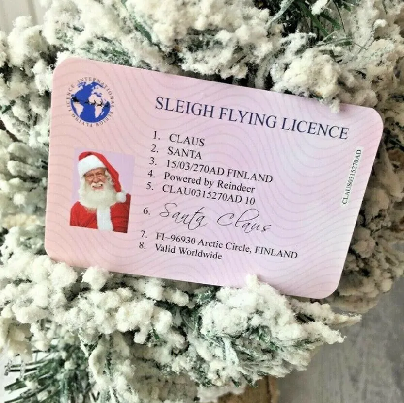 Carte de permis de vol du Père Noël pour enfants, permis de conduire de la  veille de Noël, cadeau de Noël pour enfants, décoration de Noël, 2023, 1 à  20 pièces - AliExpress
