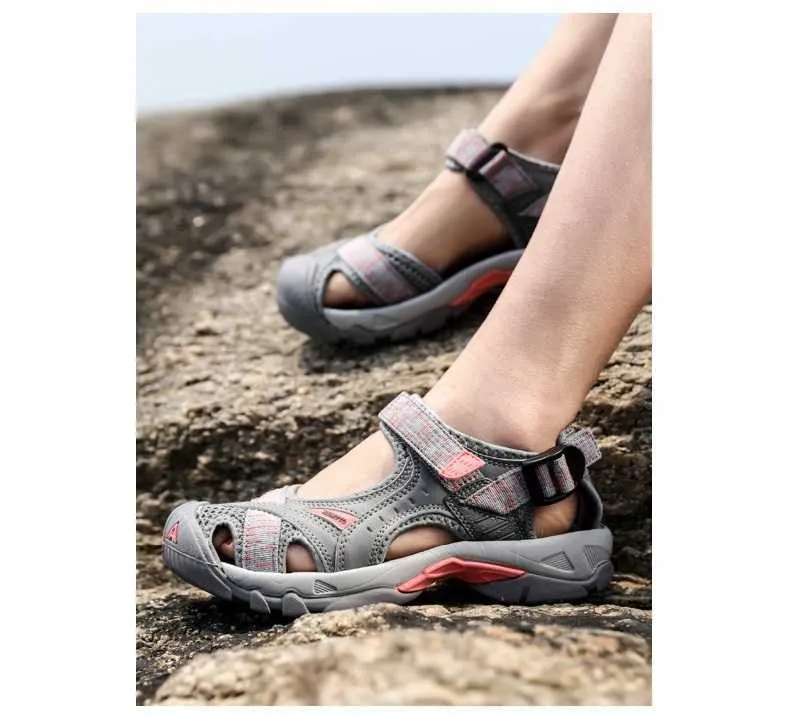 HUMTTO Outdoor Damen Sandalen Mesh Atmungsaktive Wanderschuhe