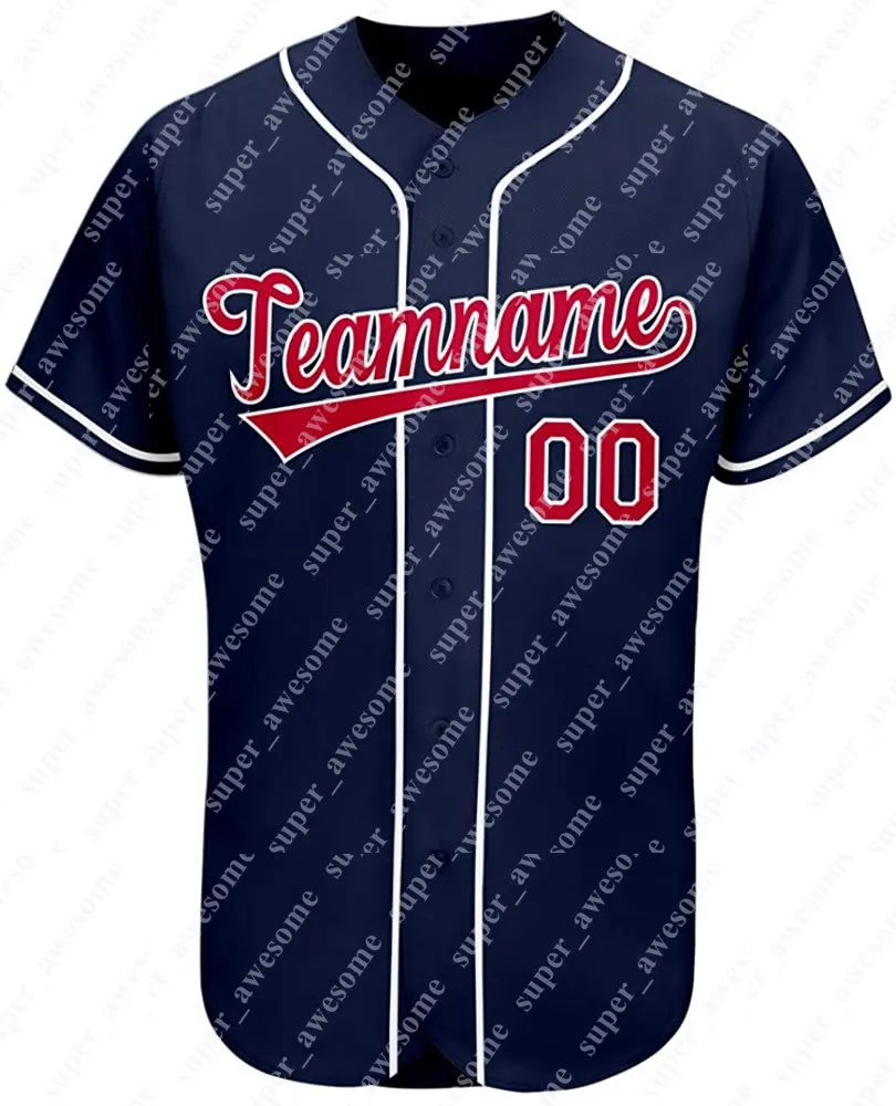 Custom Beisebol Jersey Personalizado Mão Impresso Costurado Yongshi Marinha Baseball Jerseys Homens Mulheres Juventude