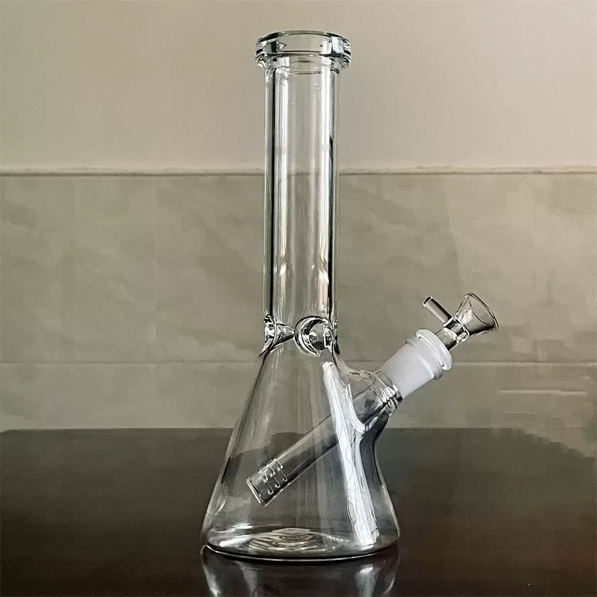 QBsomk Hookahs Becherbong mit Eisfänger, dicke Basis, Wasserpfeifen zum Rauchen, Downstem, einfache Glasbongs