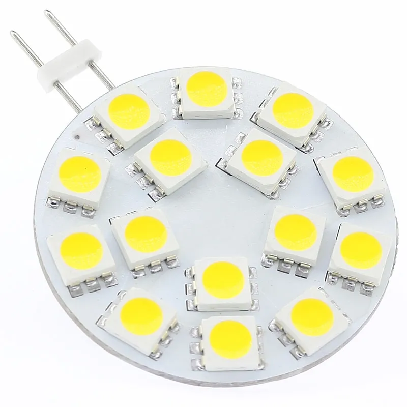 LED G4 Spotlamp 15LEDS SMD 5050 3W AC / DC10-30V DIMBARE WIT 330LM SHOPEN Automobile RV Camper Marine Hanglamp Plafondverlichting