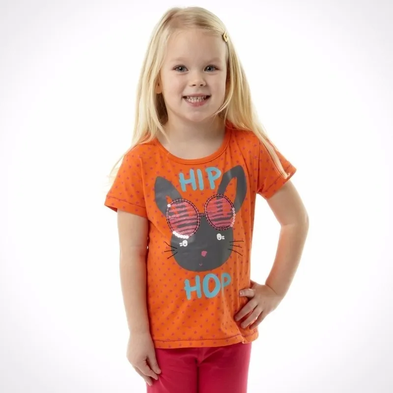 Hip Hop Rabbit Meisjes Blouse T-shirts Star Mode Meisje Kleding Tops Outfits Zomer Korte Mouw T-shirts Dot 210413