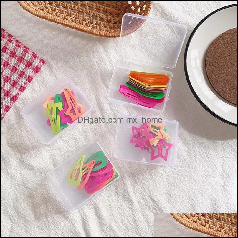 Hair Accessories 4pcs/lot Geometric For Girls Kids Candy Color Matte Clip Children Star Pins