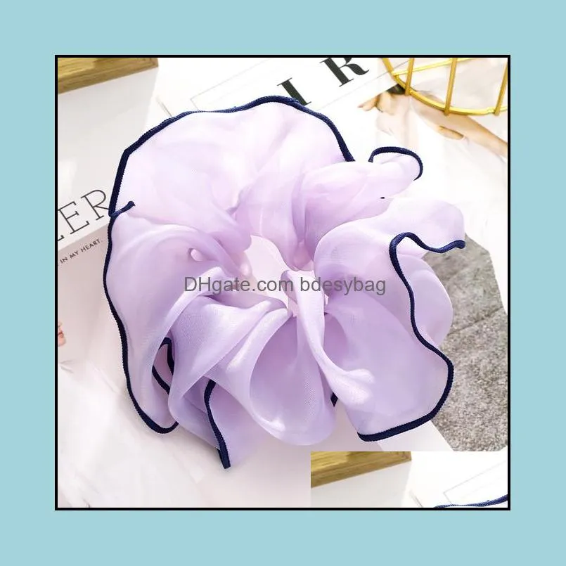 18cm Organza Hair Tie Ropes Women Ponytail Elegant Rubber Bands Elastic Fashion Scrunchies Hair Accessories