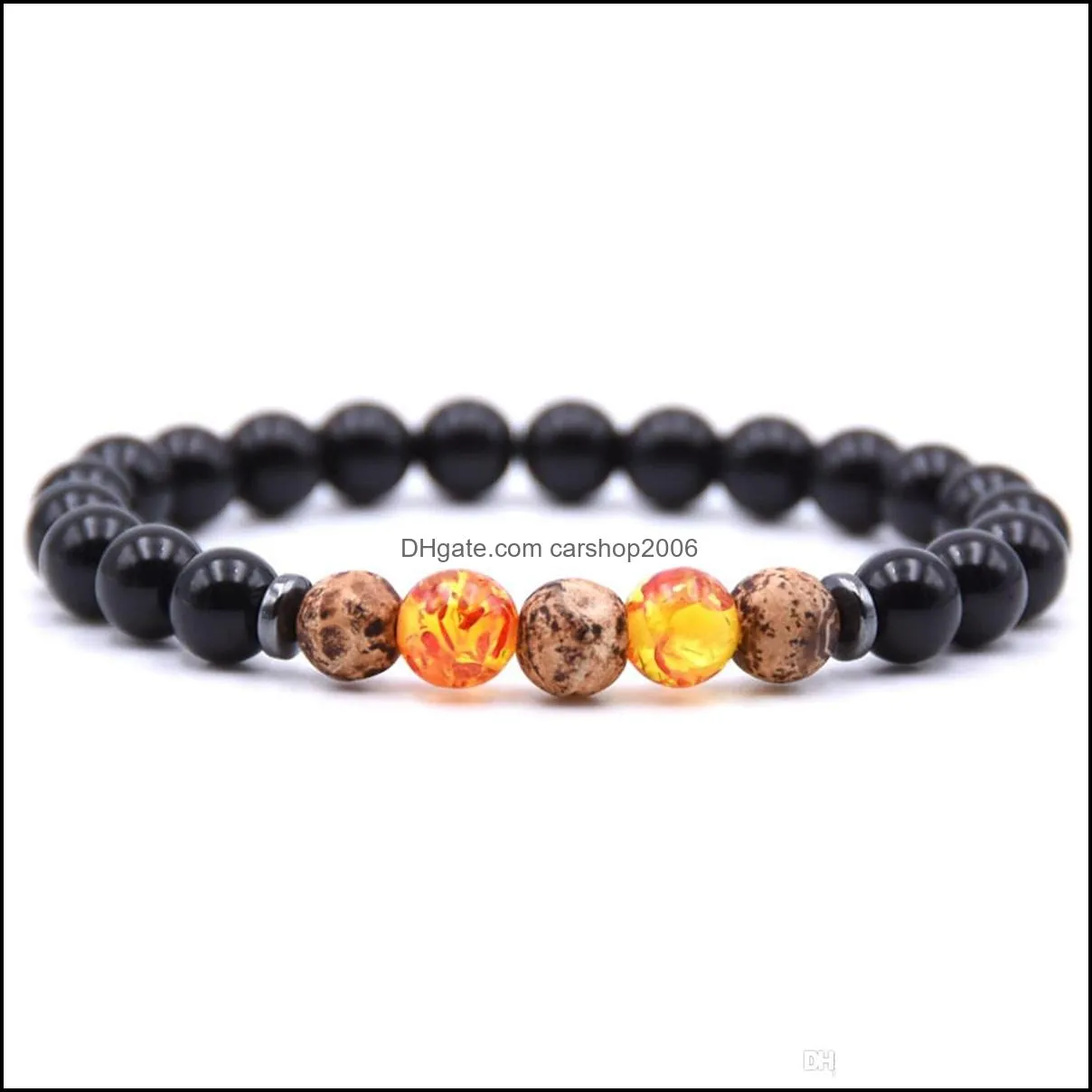 Ladies Bracelet 8mm Lava Rock Aromatherapy Anxiety Oil Disperser Wrist Ornament Braided Rope Natural Stone Yoga Bead Hand Ornament