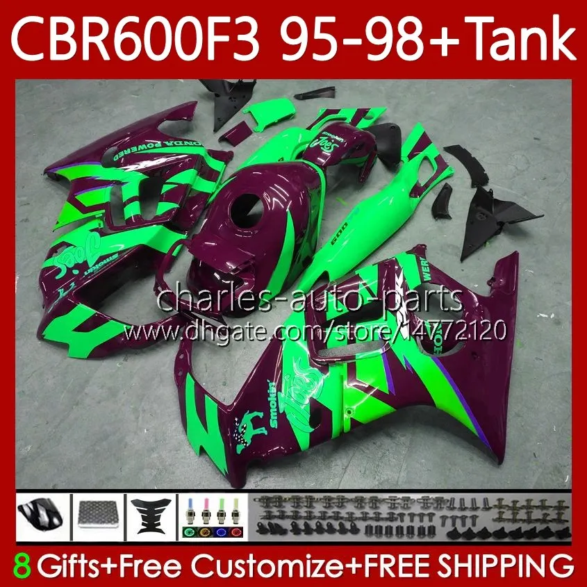 Honda CBR 600 Red Green CBR600 F3 FS CC 600FS 600F3 1995-1998 64NO.306 Bodys CBR600FS 600-F3 1995 1996 1997 1999 CBR600F3 600CC 95 96 97 98 BodyWork