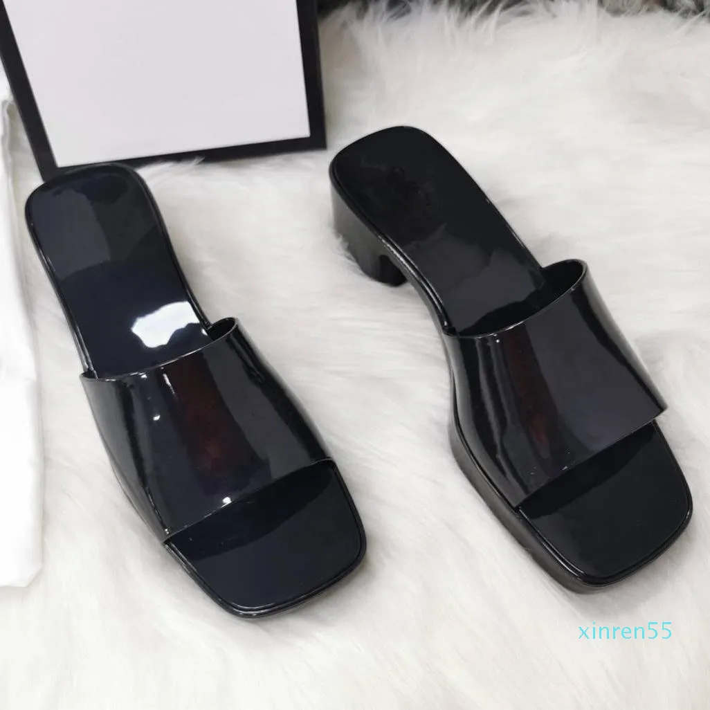 Kvinnor mode gelé tofflor glida sandal 5,5 cm plattform slipper rosa grön godis färger utomhus strand glider flip flops xzx