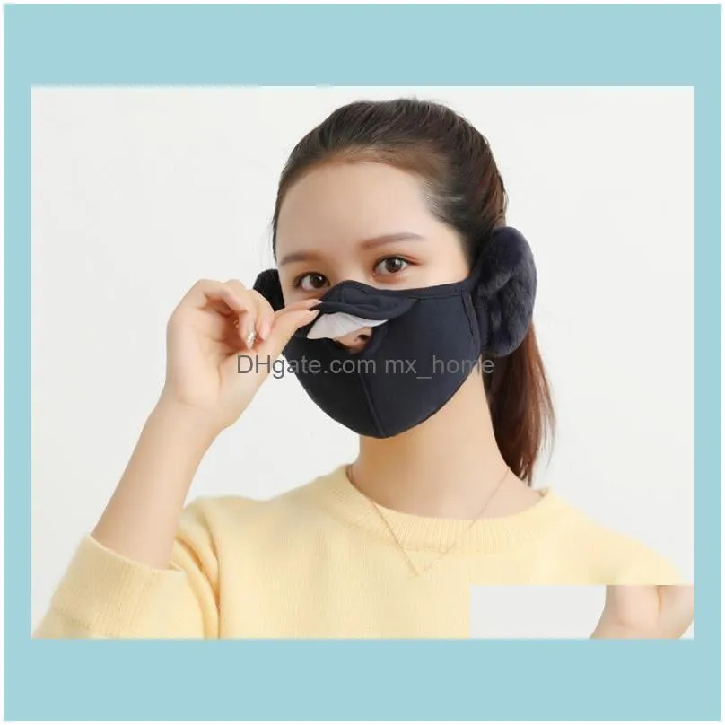 Outdoor Riding Masks Earmuffs Winter Cotton Dust Unisex Face Mask Adult Ear Muff Wrap Band Ear Warmer Earlap Protective Mask Cover