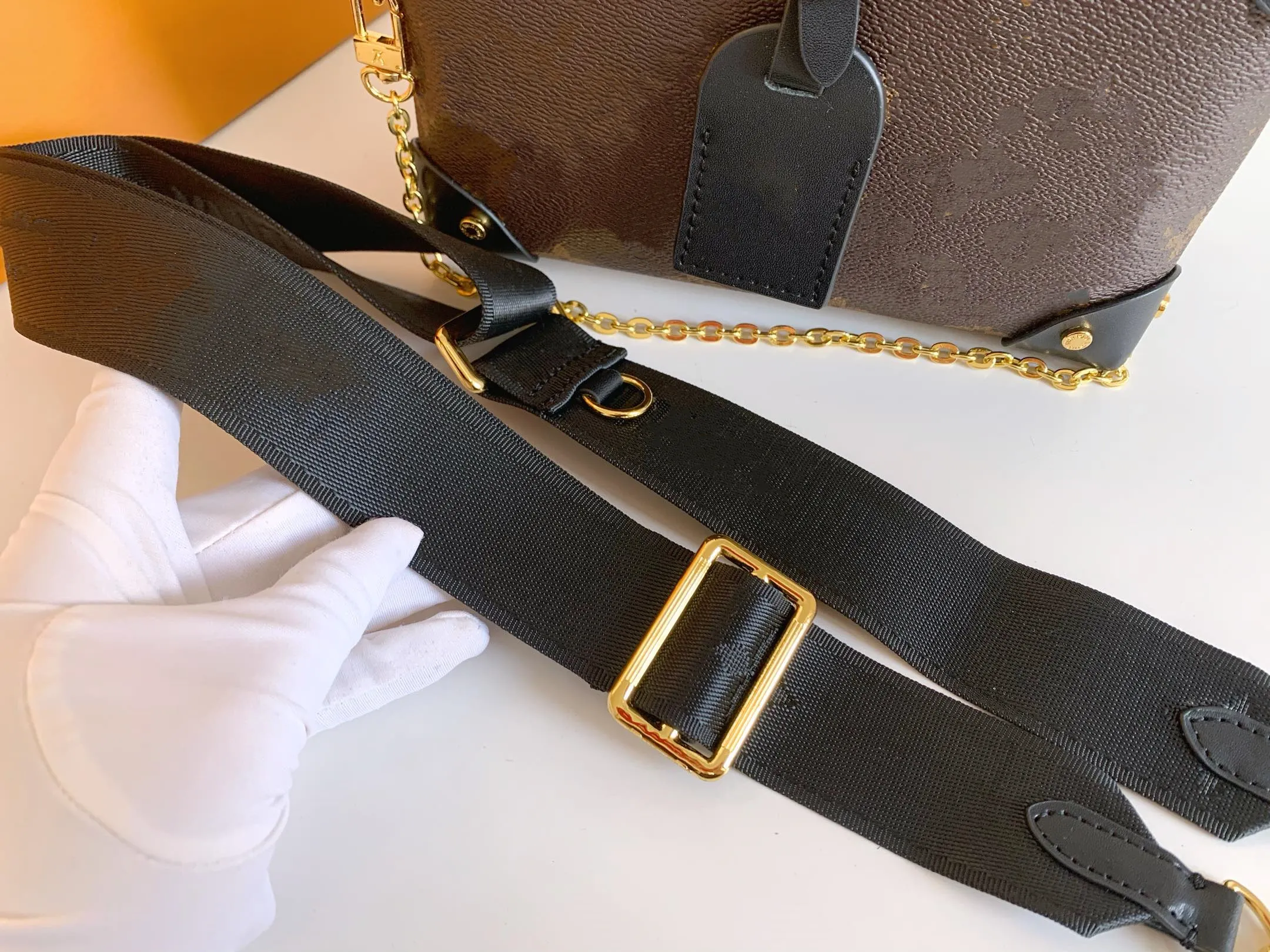 Luxury bag PETITE MALLE SOUPLE ladies handbags full leather black handbag embossed wallet