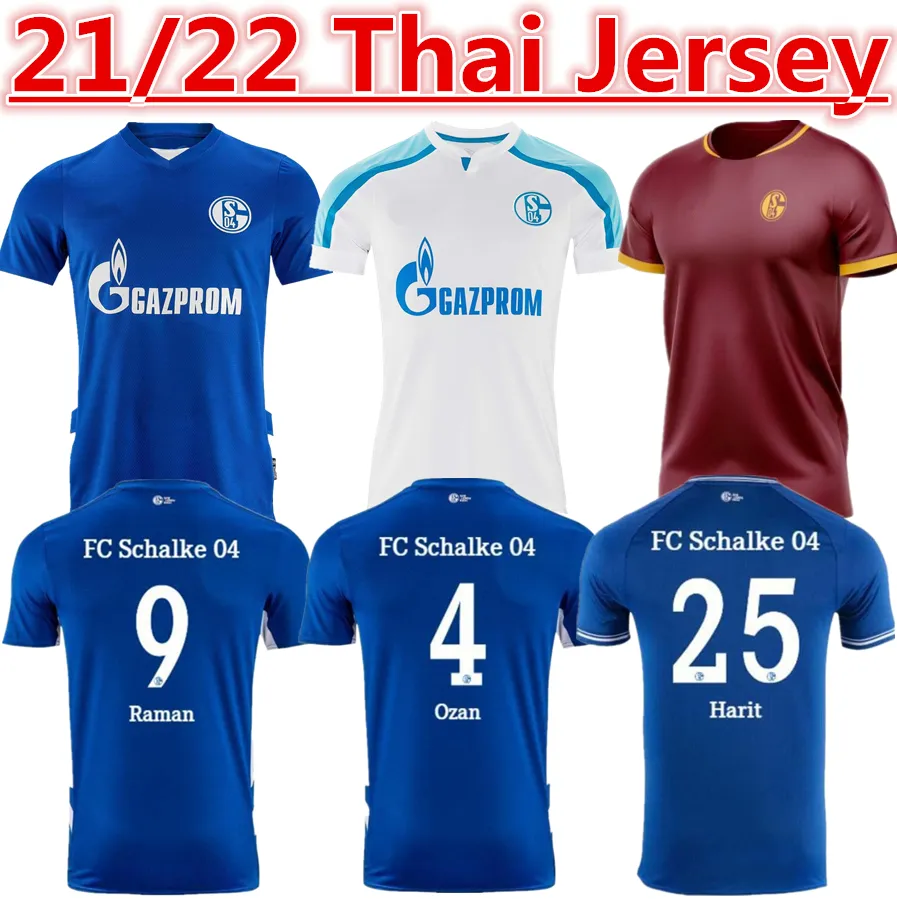 2021 2022 Juntelaar Soccer Jerseys Kucucu 20 21 Serdar FC Schalke 04 Harit Raman Camicia da calcio Ozan Harit Home Blue Away White Jersey Men Uomo