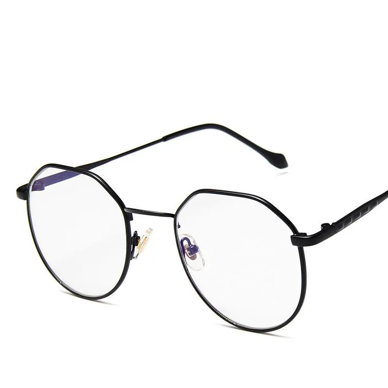 Fashion Sunglasses Frames Classic Trend Metal Round Frame Polygonal Eyeglasses Women's Eye Glasses Student Myopia Computer Optical Eyewear
