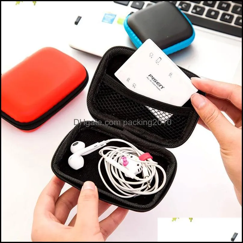 Storage Bags Earphone Holder Case Bag Mini Zipper Hard Headphone Portable Earphones USB Memory Card Box Organizer Cable