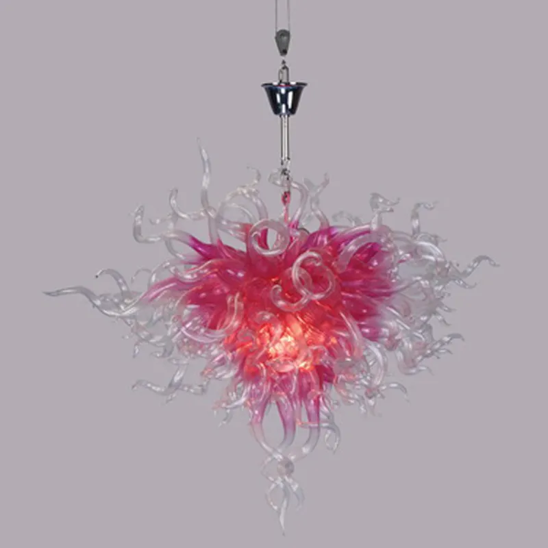 Lovely Różowy Szkło Wisiorek Światła 24 cale G9 Lampa LED Słodka Lampa Drop Dla Foyer Sypialnia Żyrandol Oświetlenie Dekoracji Lampy Dekoracji