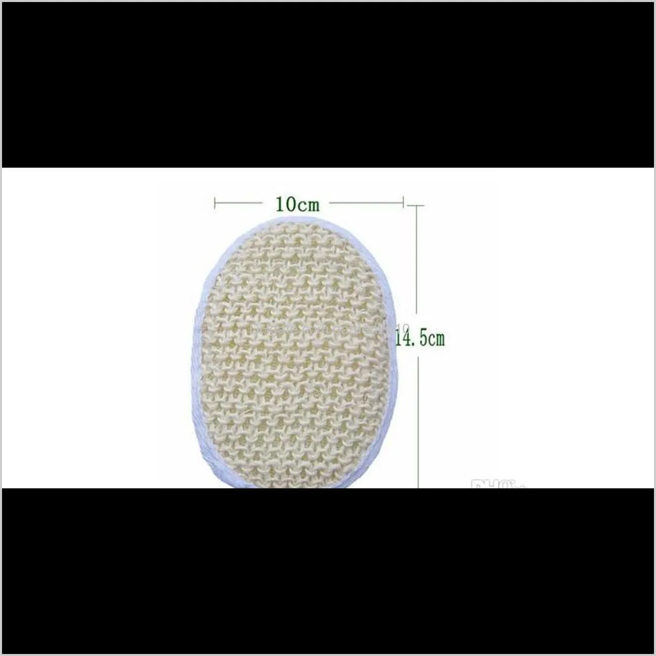 10x14.5cm sisal pads oval shaped exfoliating sisal sponge with terry cloth remove the dead skin spa massage cleansing sisal sponge