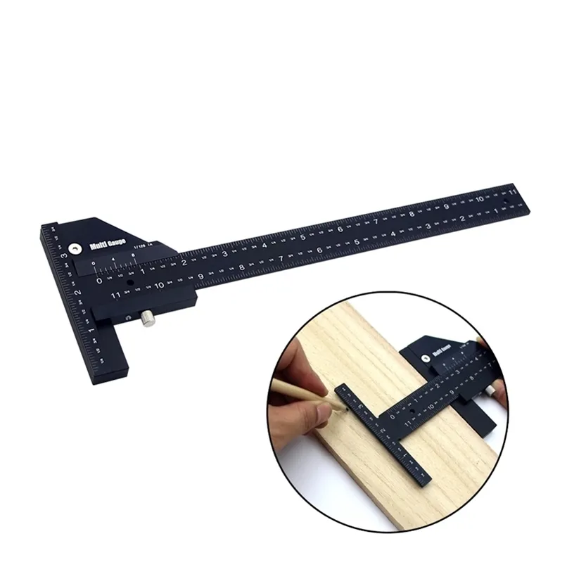 Wholesale Aluminum Alloy T Square Ruler 300mm Multi Sliding Depth To