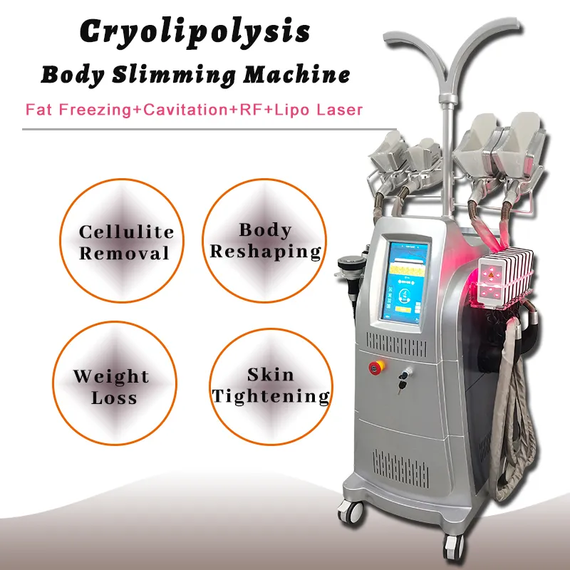 Cryolipolysis Fat Freezing Body Sliming Machine 4 poignées Élimination de la cellulite Raffermissement de la peau Rf Non invasif Indolore Facile à utiliser