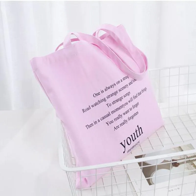Colorful Blank pattern Canvas Shopping Bags Eco Reusable Foldable Shoulder Bag Handbag Tote Cotton Tote Bag Custom log0