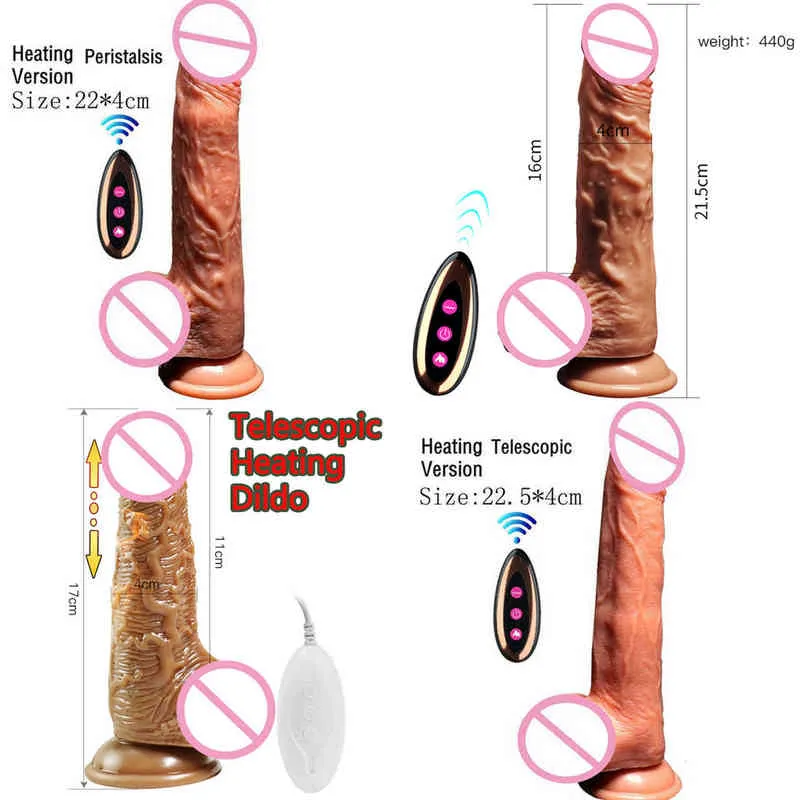 NXY Dildos Wireless Remote Realistyczne Dildo Wibrator teleskopowy Elektryczny Ogrzewanie Rotacja Penis Wibrująca G Spot Stymulator Dorosłych Kobiet 0121