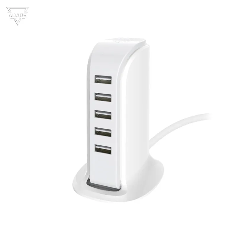 Smart Android phone Power Tower 6A 5 port USB charger multi travel power for Samsung s7 s8 tablet PC