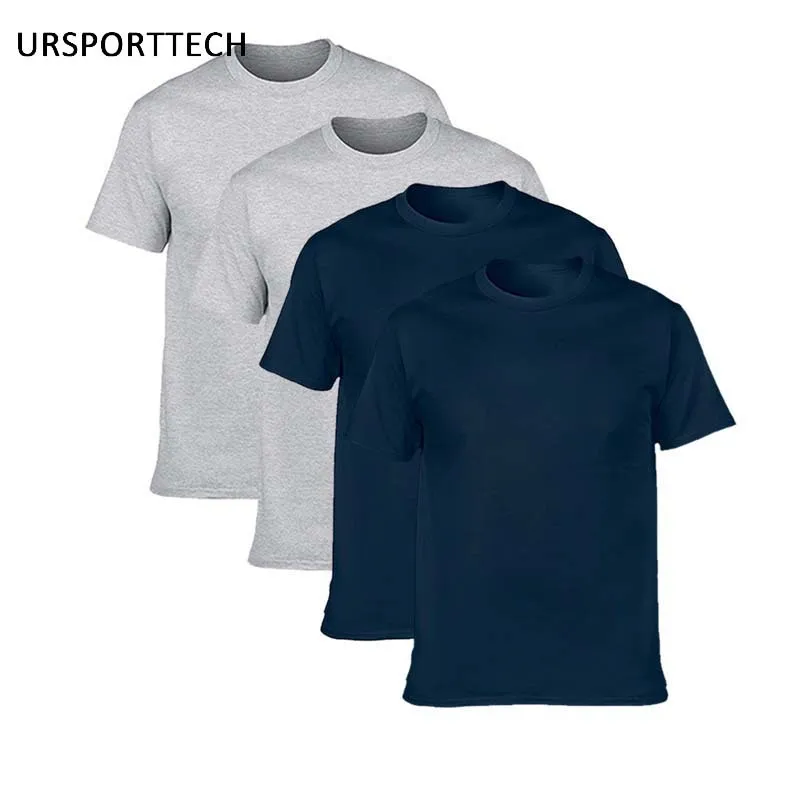 Acquista Two Get Two T-shirt da uomo in cotone Classica 2020 Manica corta O-Collo maglietta Tinta unita Estate Allentata T-shirt di base per uomo Y0322