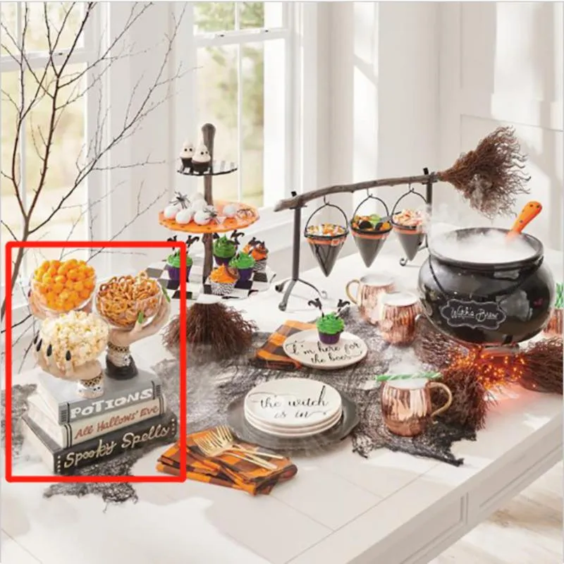 Decorative Objects & Figurines Halloween Ornaments Witch Hands Snack Storage Bowl Rack Resin Crafts Party Decaration