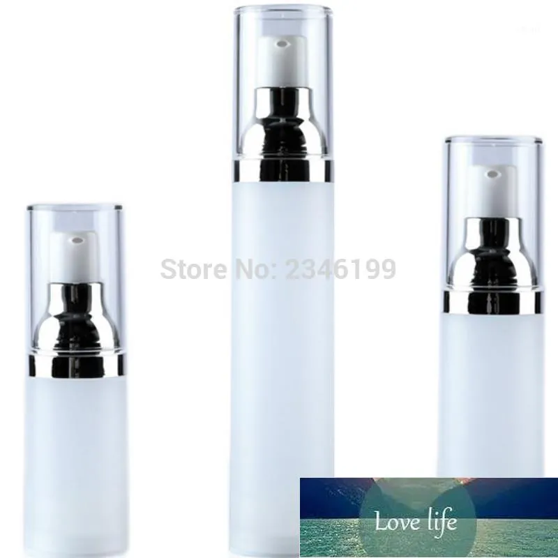 Bottiglie di imballaggio Bottiglia airless vuota 20ml 30ml Pompa di plastica Bianco 50ml Lozione cosmetica per emulsione 30 pezzi / lotto1
