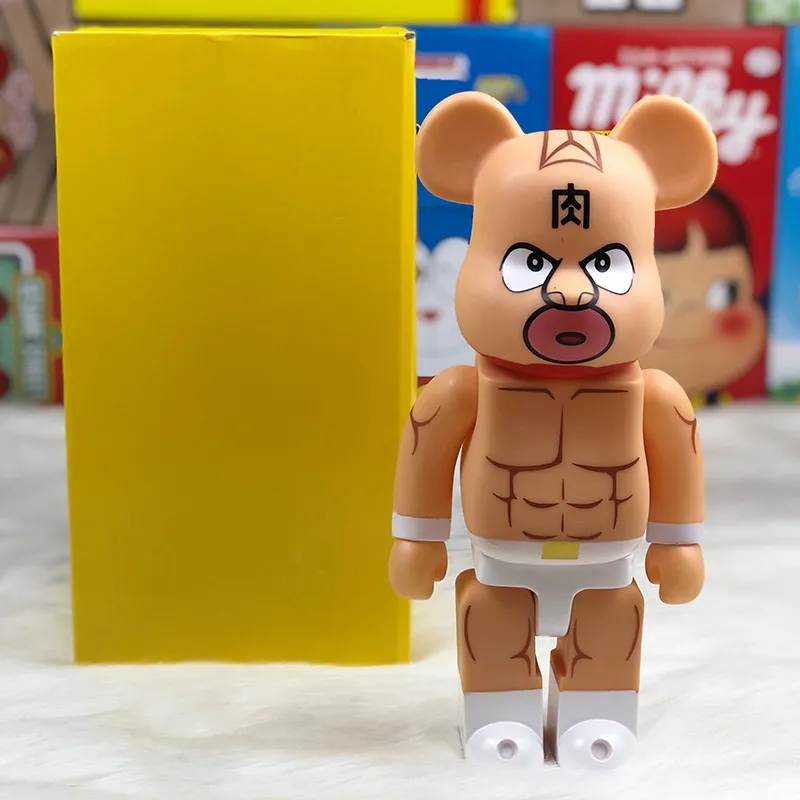 Bearbrick bendent الدب اللبنات الدب براون دمية اليدوية نموذج الحلي المد المد 5000٪ 28 سنتيمتر