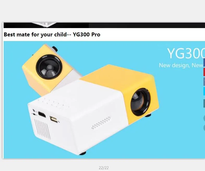 mini projector for family use YG300 r 800 Lumens 320x240 Pixel Best Video Beamerr home theater