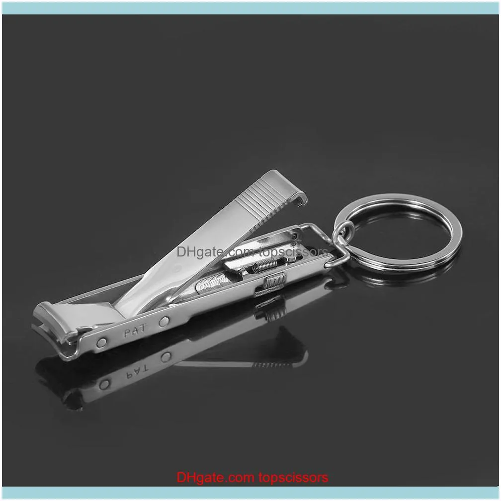 Outils Art Salon Santé Beautystainless Acier Ultra-mince Pliable Toe Toe Clippers avec porte-clés Cutter Clipper Sier Nail Tool Kit Key Rin