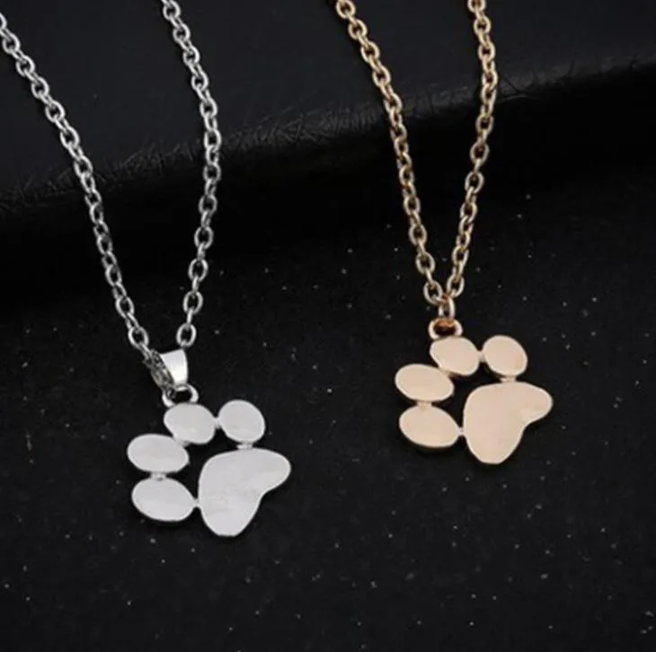 Pendant Cat And Dog Paw Print Animal Jewelry Women Necklace Cute Delicate Statement Necklaces