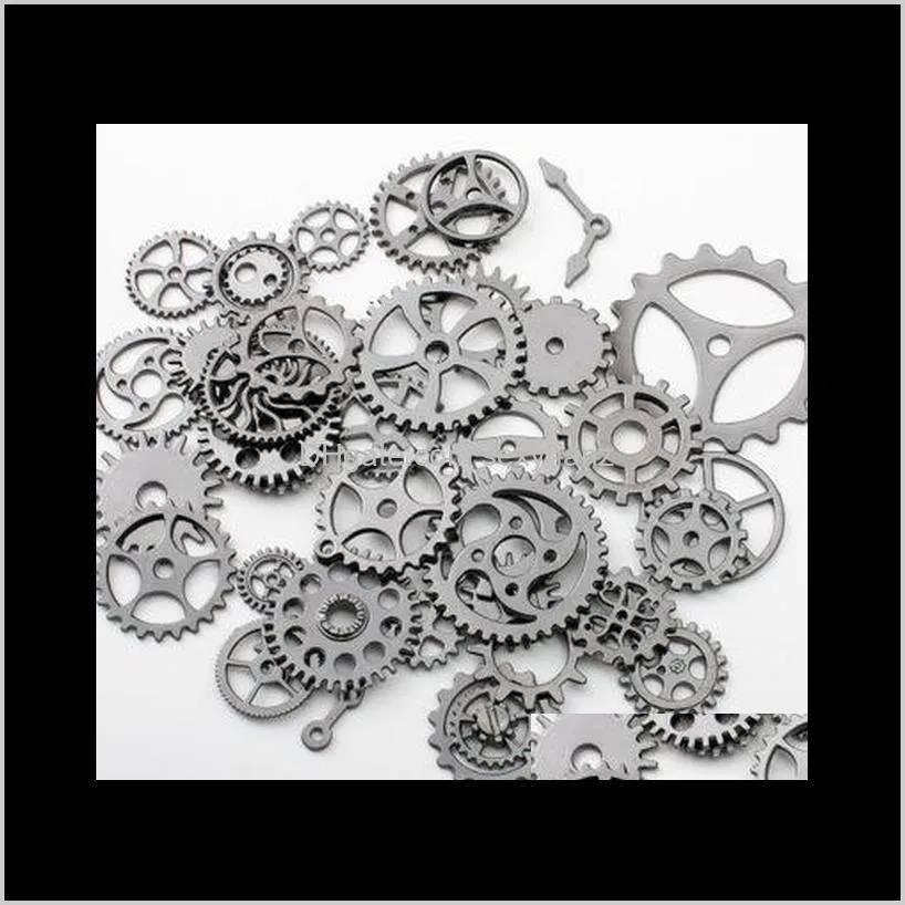 100g mix alloy steampunk gears diy jewelry accessories gears cog wheel charms pendant fit bracelet accessories jewelry making 