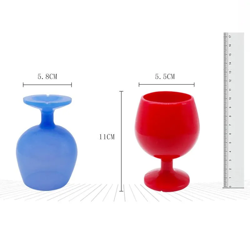 New Arrive Colorful Fashion 2020 Unbreakable Clear Rubber Wine Glass Silicone Silicone Wine Cup Wine Glasses