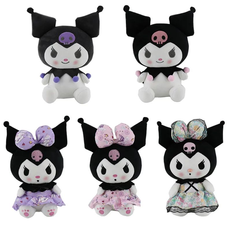 25cm Cartoon Anime Kawali Plush Toys Lolita Melody Kuromied Soft Plush Stuffed Dolls for Kids Birthday Christmas Gifts