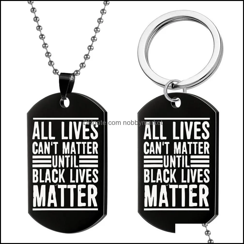Sleutelringen Sieraden Rvs Sleutelhangers Tas Charm Black Lives Matter Dames Hanger Kettingen Sleutelhanger Ring Aessoires Heren Mode BLM-auto
