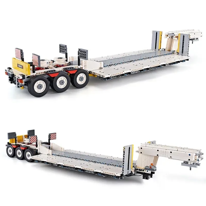 Technic MOC-29877 De Step Deck Spread Trailer 1:10 Bouwstenen Auto Model Onderdelen Bricks Educatief Kinderen Kerst Speelgoed Geschenken