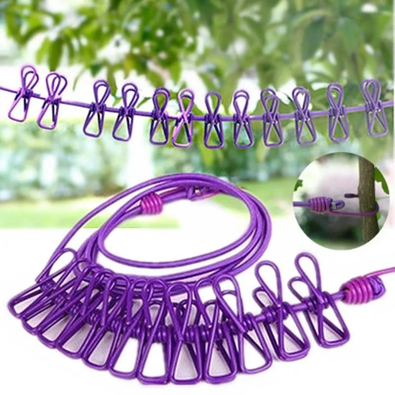 Portable Outdoor Clothesline Easy To Take Hanging Rope Windbreak