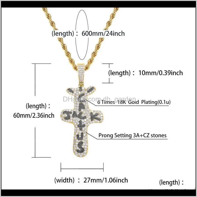 micro paved cubic zirconia bling ice out cactus jack pendants necklaces for men women hip hop rapper necklace