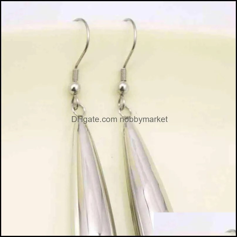 Brand Earrings Long Drop Water Element Dangle Ear Hook for Women Earring Jewelry Simple Silver Tear 41*10MM Pendant
