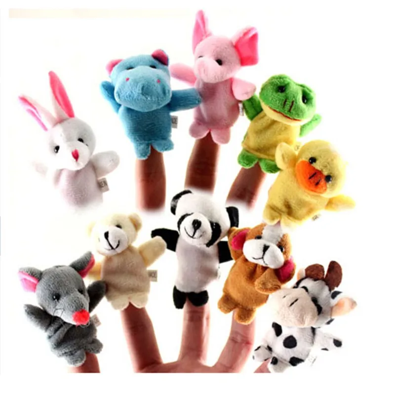 Animal Finger Puppet Baby Kids Plush Toys Cartoon Child Baby Favor Puppets For Bedtime Stories Kids Christmas Gift 1047 V2