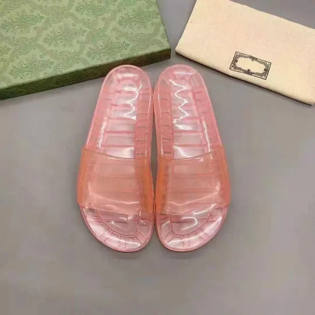 Luxury Designer men's and women's slippers Nappa dream square toe sandals transparent PVC large size 35-47