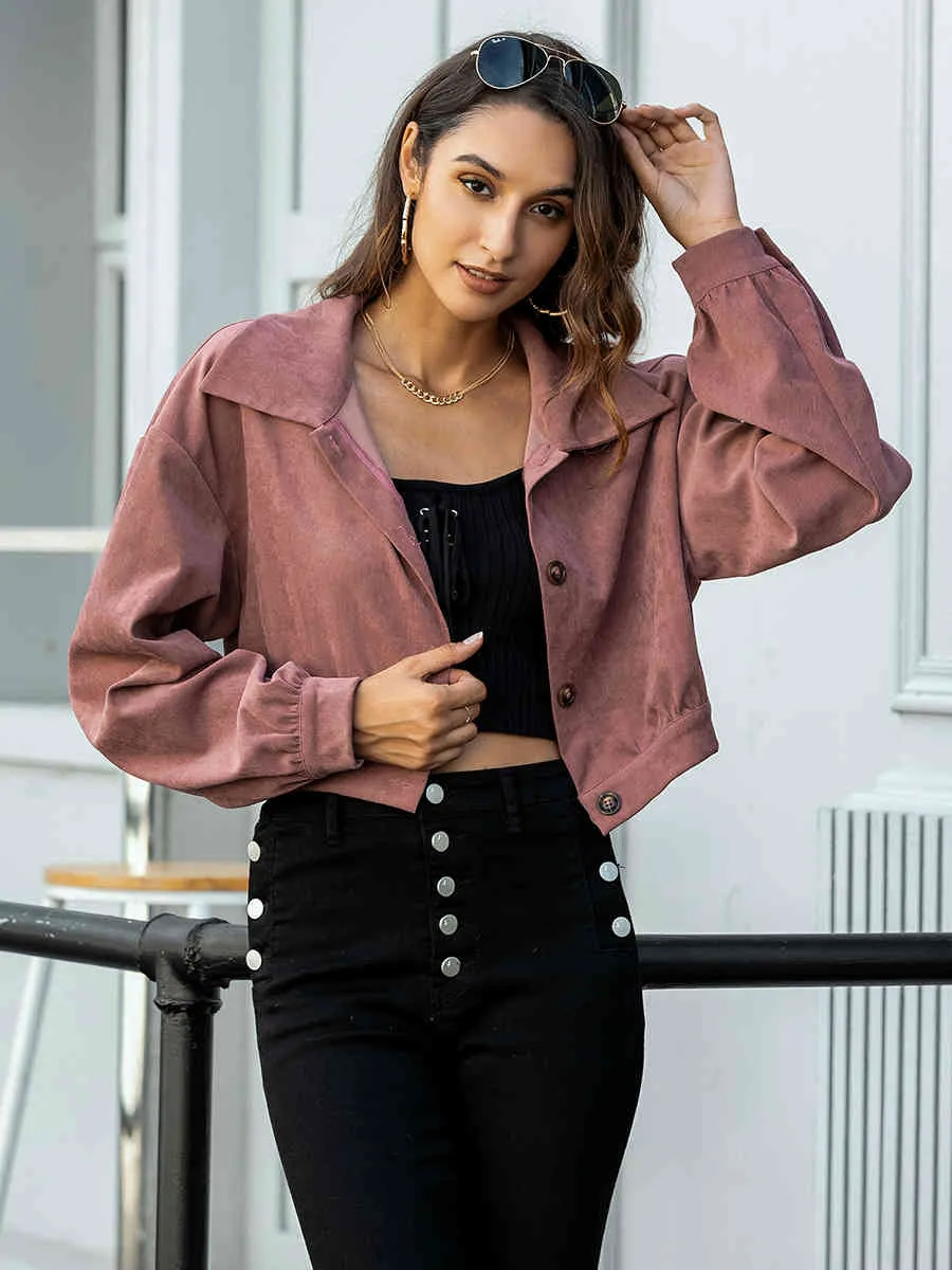 casual crop jacket coat women autumn vintage streetear fit punk short outfit tops female 210427
