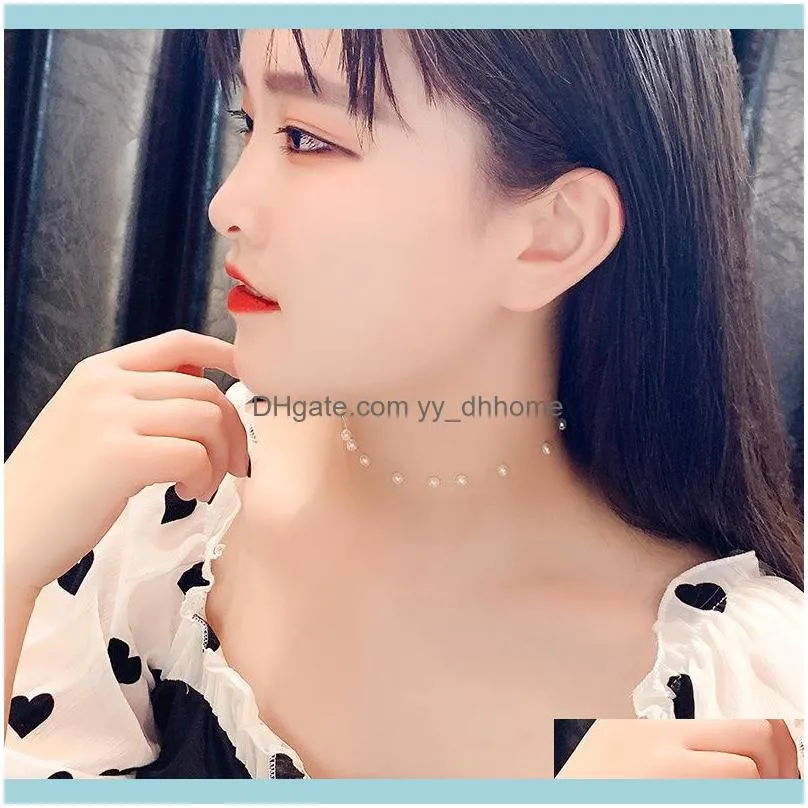 Brand Strand Pearl Instagram Choker Design Crystal Chain Necklaces Sets For Women Statement Wedding Jewelry HN271 Chokers