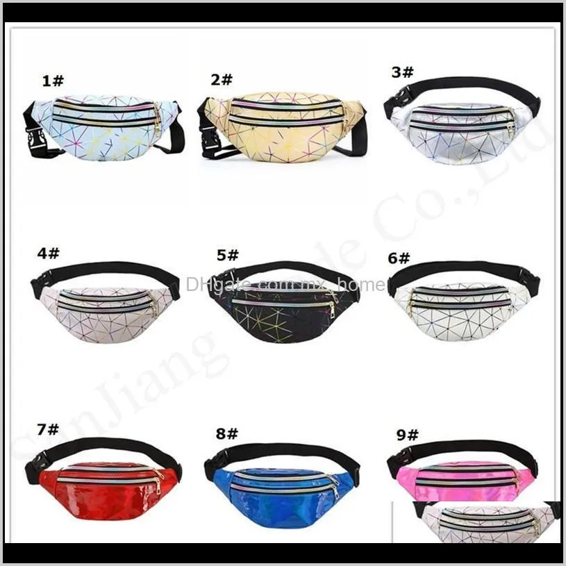 2020 purse pu crossbody bag fanny pack women men waist chest bags trend travel shoulder bags fashion laser handbags 14color sale e1906