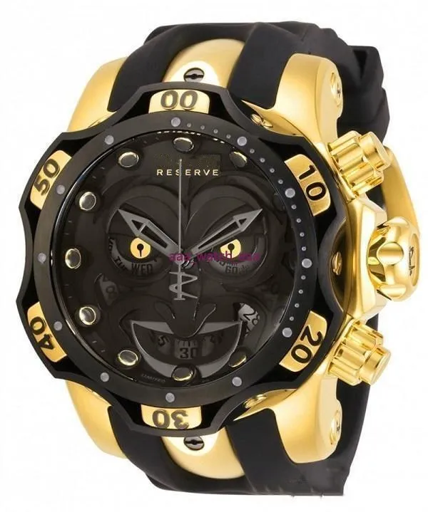 Reserve Model - 26790 DC Comics Joker Venom Limited Edition Swiss Quartz Horloge Chronograp Silicone Riem Quartz horloge